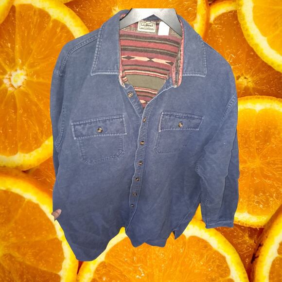 L.L. Bean Button‎ Up Hurricane Shirt With Aztec Quilted Lining Size XL-Tall - Picture 4 of 7